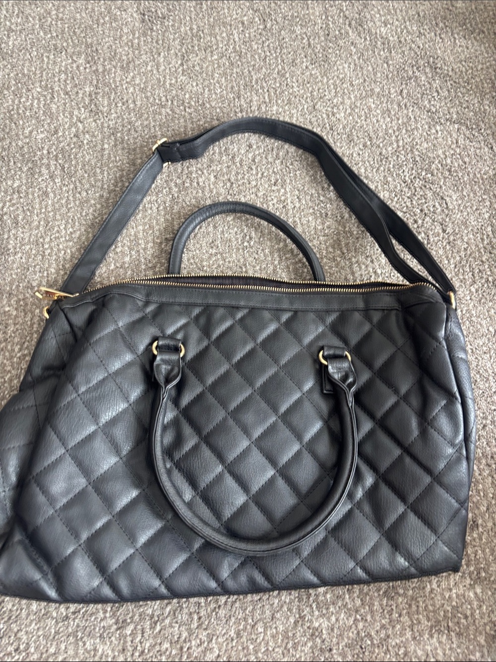 Rampage Black Quilted Shoulder Satchel
